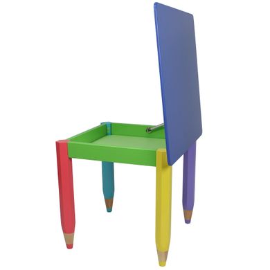 Дитячий столик "Олівчики" 60*60 з пеналом (колір стільниці - синій)