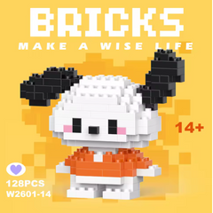 Конструктор 3D из миниблоков "Пиксели BRICKS Почакко Pochacco", 128 деталей