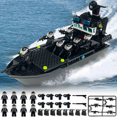 Набір фігурок чоловічків військові Морські котики 8шт та Катер figures sets special forces S.W.A.T. 8pcs X009-4