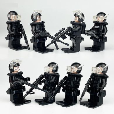 Набір фігурок чоловічків військові Морські котики 8шт та Катер figures sets special forces S.W.A.T. 8pcs X009-4