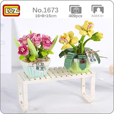 Конструктор Две корзины Тюльпан и Орхидея серия цветы Constructor  Tulip Orchid 1673