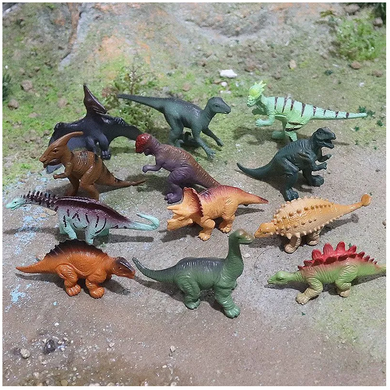 Набор фигурок динозавров Dinosaur Models 12 шт &ndash; игрушки для детей, реалистичные мини-рептилии, пластиковые животные