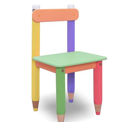 Детский стульчик “Карандашики”. Цвет сидения салатовый