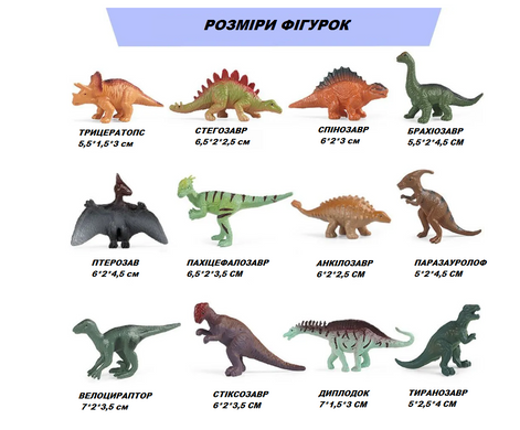Набор фигурок динозавров Dinosaur Models 12 шт &ndash; игрушки для детей, реалистичные мини-рептилии, пластиковые животные