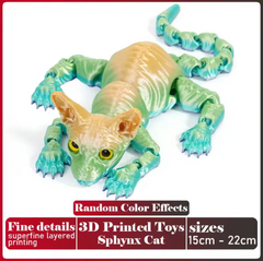 Фигурка 3D подвижный кот сфинкс, игрушка антистресс