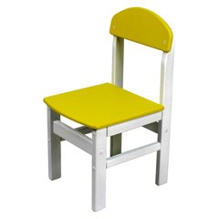 Дитячий стільчик "Woody" білий (колір сидіння – жовтий)
