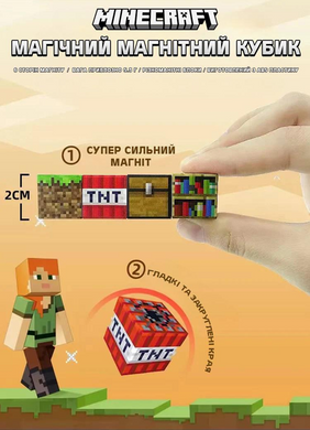 Магнітний конструктор для дітей "Пекельний світ" у стилі Майнкрафт (Minecraft) 63 деталі