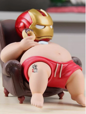 Колекційна фігурка Iron Man / Тоні Старк - Funny Fat Hero | Залізна людина з месників | Статуетка супергероя у кріслі 12 см