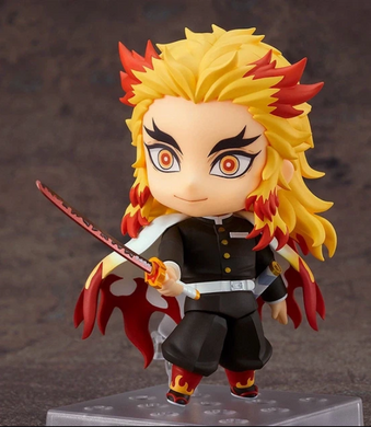 Коллекционная фигурка статуэтка Кеджуро Ренгоку Kyojuro Rengoku Клинок уничтожающий демонов Demon Slayer Kimetsu no Yaiba аниме фигурка, 10 см