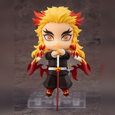 Коллекционная фигурка статуэтка Кеджуро Ренгоку Kyojuro Rengoku Клинок уничтожающий демонов Demon Slayer Kimetsu no Yaiba аниме фигурка, 10 см