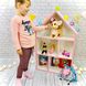 Ігровий ляльковий будиночок-стелаж білий (ДСП), 60*90*25, кромка - рожевий