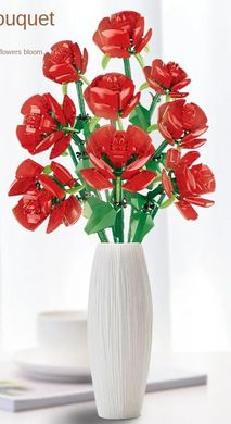 Конструктор Букет квітів Троянд 9шт Constructor Bouquet of Flowers Roses 9 pcs 10803