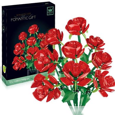 Конструктор Букет цветов Роз 9шт Constructor Bouquet of Flowers Roses 9 pcs 10803