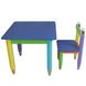 Дитячий набір "Олівчики" 60х60 столик та стільчик 1шт (колір стільниці - синій)