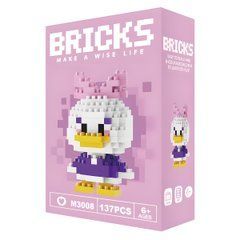 Конструктор фігурка Пікселі BRICKS Дейзі Дак серія "Мультгерої" Daisy Duck M3008