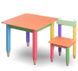 Дитячий набір "Олівчики" 60х60 столик та 2 стільчики (колір стільниці - помаранчевий)