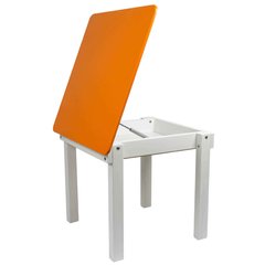 Детский стол “Woody” c пеналом белый с оранжевой столешницей