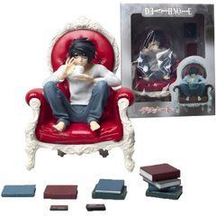 Коллекционная аниме фигурка L (Эл Лолайт) L Lawliet с аниме &laquo;Тетрадь смерти&raquo; / Death Note с книгами 24 см