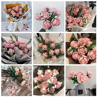 Конструктор цветок Розы цвет красный Constructor flower Roses color red 10101_R