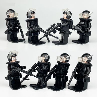 Набір фігурок чоловічків Морська поліція 8шт та Катер figures sets special forces S.W.A.T. 8pcs X009-1