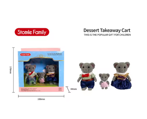 Ігровий набір &laquo;Stomle Family &ndash; сімейка коал&raquo; / Stomle Family Koala Figures Set &ndash; набір фігурок родини коал у подарунковій коробці