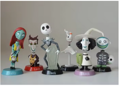 Набор игровых фигурок 6шт Кошмар перед Рождеством Джек Скеллингтон - игрушки Jack Skellington Nightmare Before Christmas