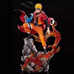 Колекційна фігурка Naruto Uzumaki в режимі Мудреця - аніме-статуетка Наруто Узумакі з ефектом полум'я, 23 см