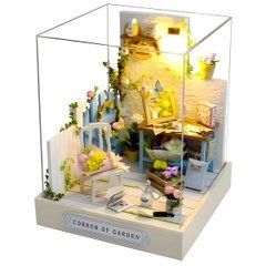 Книжковий нук-конструктор 3D "Садовий куточок" з LED-підсвіткою &mdash; Румбокс 3D DIY / ляльковий будинок конструктор Corner of Happiness "World of Creativity" Book Nook Room Box, 9&times;9&times;11.5 см