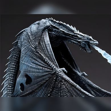 Колекційна екшн-фігурка Гра Престолів Game of Thrones Візеріон Крижаний Дракон з ефектом полум'я, 23 см