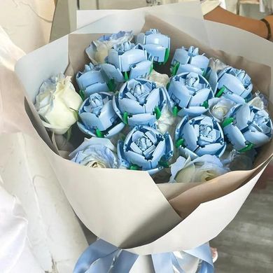 Конструктор квітка Троянди колір блакитний Constructor flower Roses color blue 10101_B