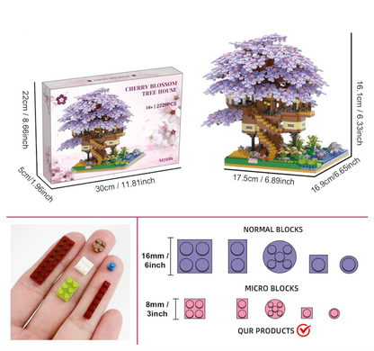 Конструктор Цветущие вишневое дерево серия Бонсай домик на дереве constructor Cherry tree in bloom