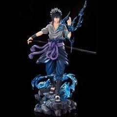 Коллекционная фигурка Naruto Sasuke Uchiha - аниме-статуэтка Наруто Саске Учиха с эффектом молнии Chidori, 23 см
