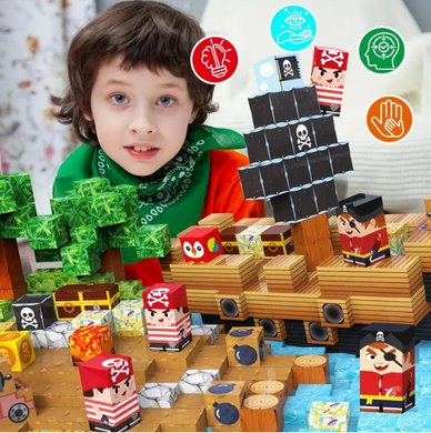 Магнитный конструктор " Пиратский Minecraft" 100 деталей