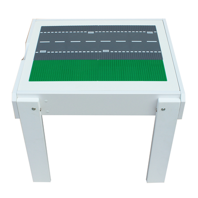 Детский столик-песочница Yuliana с подсветкой и игровой поверхностью LEGO Classic дорога+зеленый
