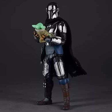 Колекційна фігурка Мандалорець Дін Джарін (The Mandalorian, Din Djarin) та Грогу (Grogu, Baby Yoda) Star Wars 18 см з аксесуарами
