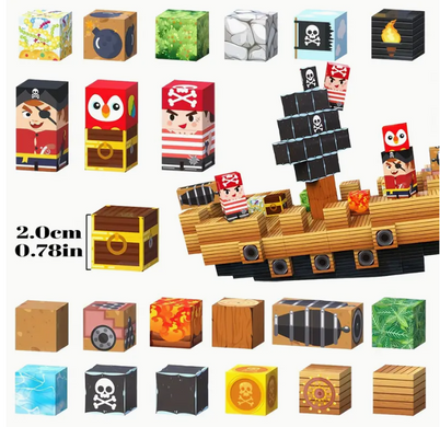 Магнитный конструктор " Пиратский Minecraft" 100 деталей