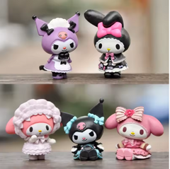 Набор игровых фигурок 5шт Куроми (Kuromi Hello Kitty Sanrio My Melody)