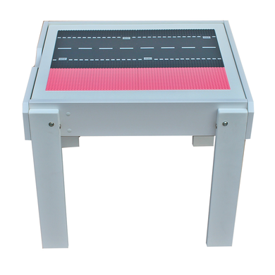 Дитячий столик-пісочниця Yuliana з підсвічуванням і ігровою поверхнею LEGO Classic дорога+рожевий