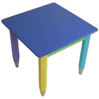 Детский набор "Карандашики" 60х60 с пеналом и стульчиком 1шт (цвет столешницы - синий)