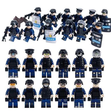 Набор фигурок человечков Полицейский спецназ 12шт figures sets special forces S.W.A.T. 12pcs 8008