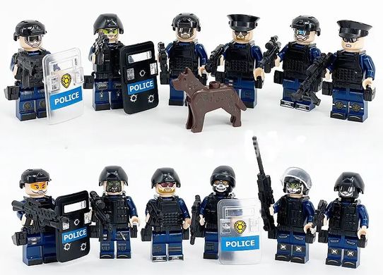 Набор фигурок человечков Полицейский спецназ 12шт figures sets special forces S.W.A.T. 12pcs 8008