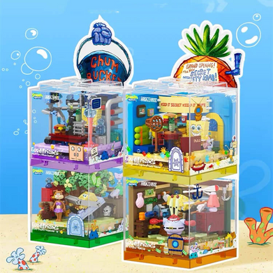 Конструктор Дім Губки Боба Квадратні Штани constructor Spongebob's SquarePants house, 3D міні-румбокс