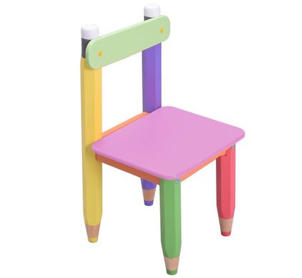 Дитячий набір "Олівчики" 60х60 з пеналом та стільцями 2шт (колір стільниці - рожевий)