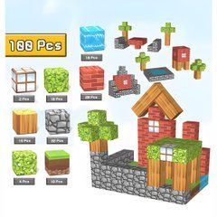 Магнітний конструктор для дітей у стилі Minecraft 100 деталей Minecraft Magnetic Blocks