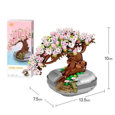 Конструктор Сакура в горщику вічна квітка серія квіти Constructor Flower Pink Sakura Cherry Tree 1661