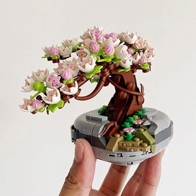 Конструктор Сакура в горшке вечный цветок серия цветы Constructor Flower Pink Sakura Cherry Tree 1661