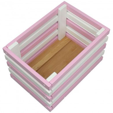 Ящик для игрушек розовый на колёсиках