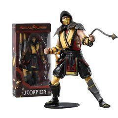 Коллекционная фигурка Mortal Kombat Scorpion / Скорпион &ndash; экшн-фигура 18 см с аксессуарами, мечами и копьем / Action Figure MK / подарок поклонникам игры Mortal Kombat