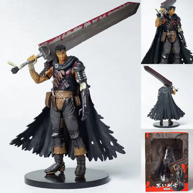Коллекционная фигурка Гатс / Guts Berserk 21 см &mdash; Гатс Берсерк с мечом Dragon Slayer anime action figure Черный Мечник