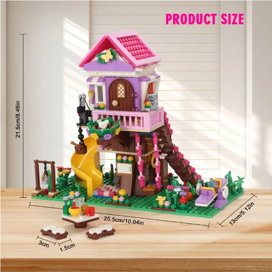 Игровой конструктор "Домик на дереве" с минифигурками и горкой - Tree House Playset, 21.5&times;25.5&times;13 см, 685 деталей